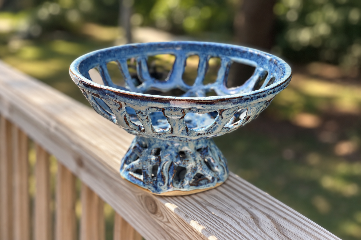 Ceramic pedestal bowl by Todd Starr Pottery